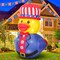 1 Set 5 ft Patriotic Inflatable Duck 4th of July Giant Inflatables Duck Outdoor Build-in LEDs Lights Blow Up Memorial Day Independence Day Decor for Car Parade Yard Patio Lawn